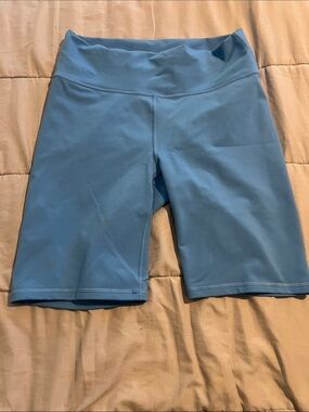 Fabletics Light Blue High-Rise Bike Shorts